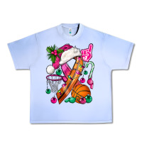Grape Ice Pink Christmas Breast Cancer Ribbon Basketball Urban Heavy Tee - BundleAndBundleShop