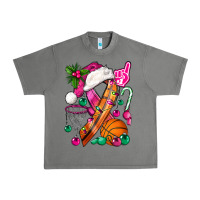 Tornado Pink Christmas Breast Cancer Ribbon Basketball Urban Heavy Tee - BundleAndBundleShop