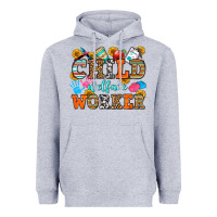 Heather Grey child welfare worker Heavyweight Hoodie - OliviaCreatesArt