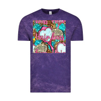 Cloud Purple hair boss and hand mirror with money and leopard seamless pattern bbs Vintage Tee - BundleAndBundleShop