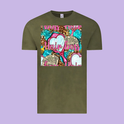 Hair Boss And Hand Mirror With Money And Leopard Seamless Pattern Bbs Vintage Tee Designed By Bundleandbundleshop