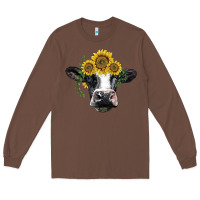 Chestnut holstein cow with sunflower Long Sleeve Tee - BarkalooDesign