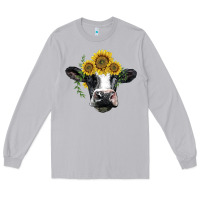 Moon Dust holstein cow with sunflower Long Sleeve Tee - BarkalooDesign