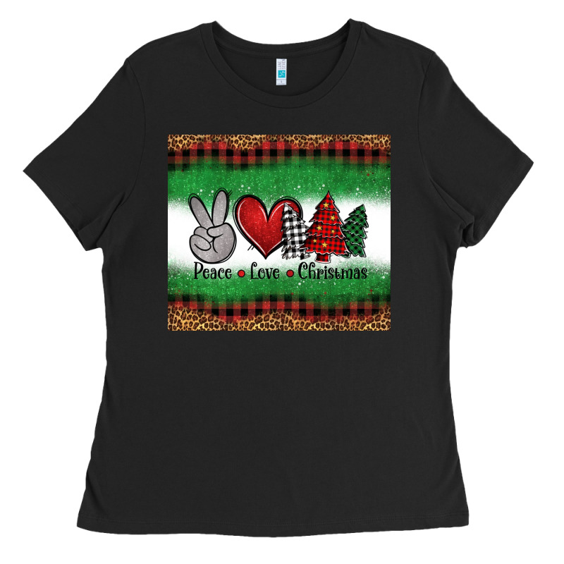 Peace Love Christmas Trees Ladies Tee by Jasminsmagicworld | Teevron