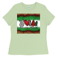 Matcha Peace Love Christmas Trees Ladies Tee - Jasminsmagicworld