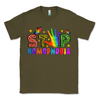 Army Green Western Stop Homophobia Classic Tee - BundleAndBundleShop