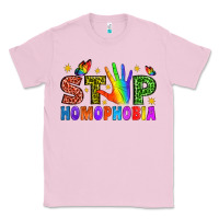 Bubblegum Pink Western Stop Homophobia Classic Tee - BundleAndBundleShop