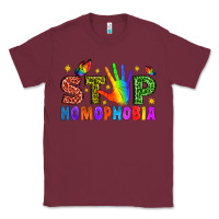 Burgundy Western Stop Homophobia Classic Tee - BundleAndBundleShop