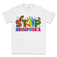 White Western Stop Homophobia Classic Tee - BundleAndBundleShop
