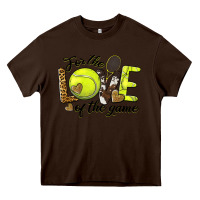 Chocolate Brown for the love of the game tennis Heavy Core Tee - BarkalooDesign