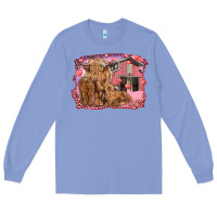 Colony Blue valentines day mama cow and baby cows Long Sleeve Tee - RanaPortraitStore