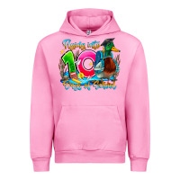 Fuchsia Pink name flying into 100 days of school Urban Hoodie - CowhideDigitalArt