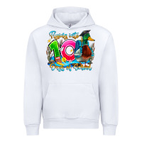 White name flying into 100 days of school Urban Hoodie - CowhideDigitalArt