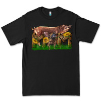 Black Western Mom With Duroc Pig And Baby Pig Premium Tee - LillyAllenDesigns