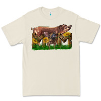 Western Mom With Duroc Pig And Baby Pig Premium Tee | Teevron