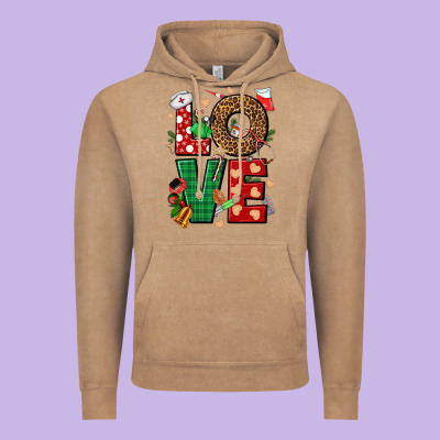 Love Nurse Christmas Vintage Hoodie Designed By Nancycooperartshop