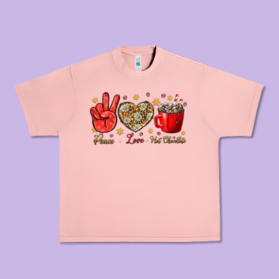Peace Love Hot Chocolate Urban Heavy Tee Designed By Bundleandbundleshop