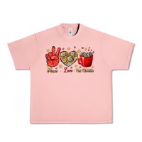 Salmon Peace Love Hot Chocolate Urban Heavy Tee - BundleAndBundleShop