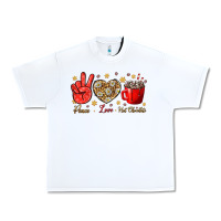 White Peace Love Hot Chocolate Urban Heavy Tee - BundleAndBundleShop