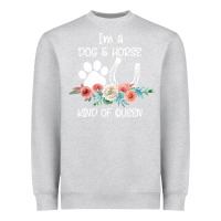 Heather Grey Im A Dog And Horse Kind Of Queen Heavyweight Sweatshirt - Bettercallsaul