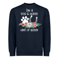 Navy Im A Dog And Horse Kind Of Queen Heavyweight Sweatshirt - Bettercallsaul