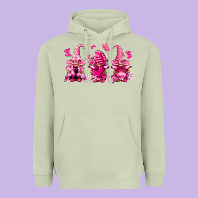 Breast Cancer Gnomies Heavyweight Hoodie Designed By Fadigitalartstudio