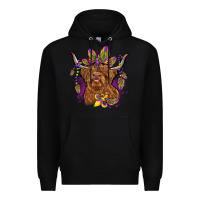 Black mardi gras cow Premium Hoodie - OliviaCreatesArt