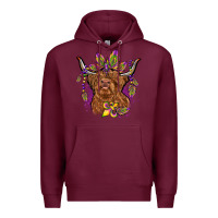 Burgundy mardi gras cow Premium Hoodie - OliviaCreatesArt