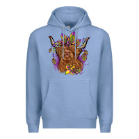 Colony Blue mardi gras cow Premium Hoodie - OliviaCreatesArt