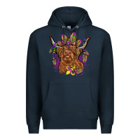 Navy mardi gras cow Premium Hoodie - OliviaCreatesArt