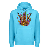 Ocean Blue mardi gras cow Premium Hoodie - OliviaCreatesArt