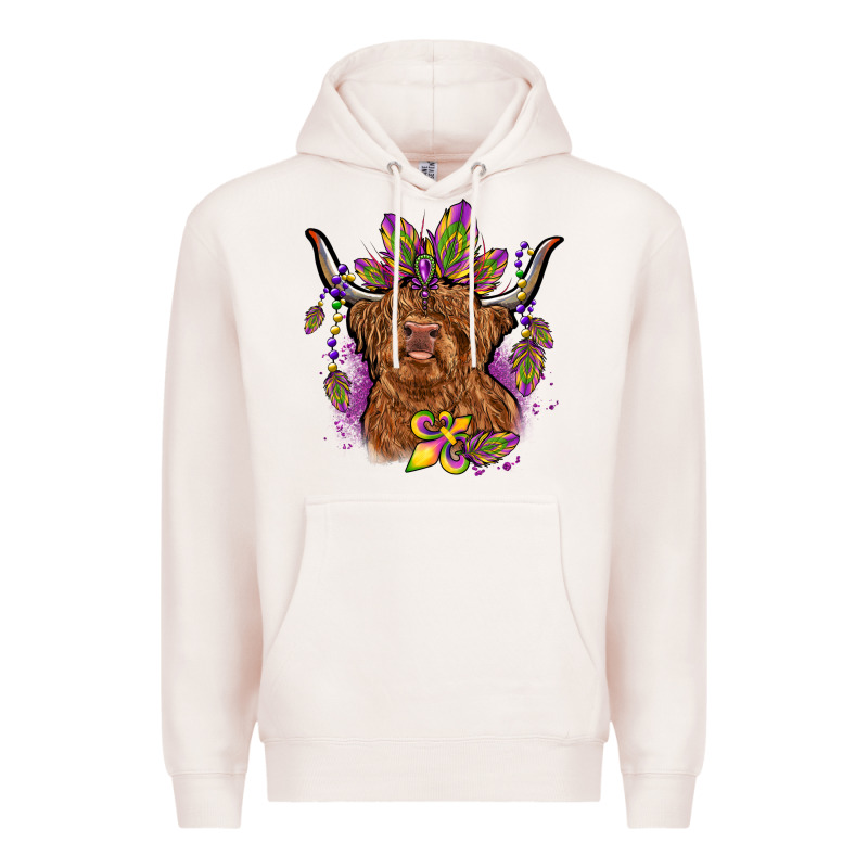 Mardi Gras Cow Premium Hoodie by OliviaCreatesArt | Teevron