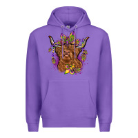 Purple mardi gras cow Premium Hoodie - OliviaCreatesArt