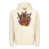 Sandshell mardi gras cow Premium Hoodie - OliviaCreatesArt