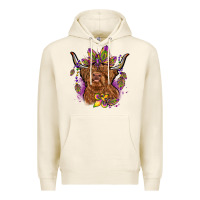 Tofu mardi gras cow Premium Hoodie - OliviaCreatesArt