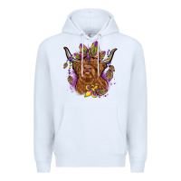 White mardi gras cow Premium Hoodie - OliviaCreatesArt
