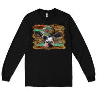 Black holstein cow with cap and leopard background Long Sleeve Tee - BarkalooDesign