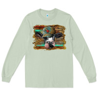 Matcha holstein cow with cap and leopard background Long Sleeve Tee - BarkalooDesign