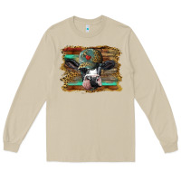 Mushroom holstein cow with cap and leopard background Long Sleeve Tee - BarkalooDesign
