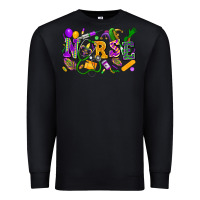 Black Nurse Mardi Gras Premium Sweatshirt - FaDigitalArtStudio