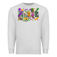Dove Grey Nurse Mardi Gras Premium Sweatshirt - FaDigitalArtStudio