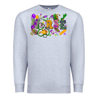 Heather Grey Nurse Mardi Gras Premium Sweatshirt - FaDigitalArtStudio