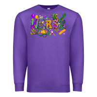 Purple Nurse Mardi Gras Premium Sweatshirt - FaDigitalArtStudio