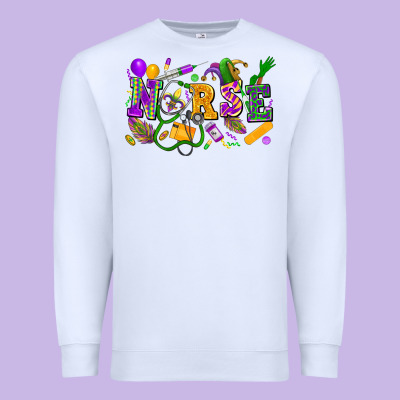 Nurse Mardi Gras Premium Sweatshirt Designed By Fadigitalartstudio