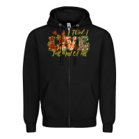 Black i think i love fall most of all Zipper Hoodie - CowGirlArtShop