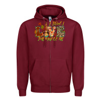 Burgundy i think i love fall most of all Zipper Hoodie - CowGirlArtShop
