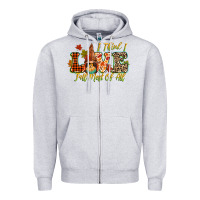 Heather Grey i think i love fall most of all Zipper Hoodie - CowGirlArtShop