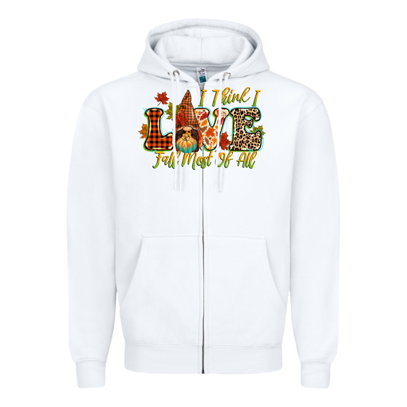I Think I Love Fall Most Of All Zipper Hoodie by CowGirlArtShop | Teevron