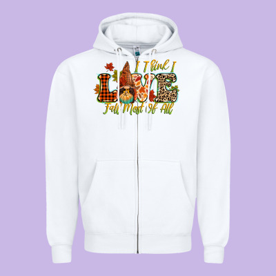 I Think I Love Fall Most Of All Zipper Hoodie Designed By Cowgirlartshop