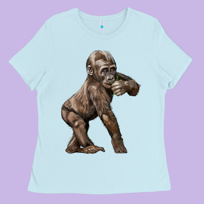 Baby Gorilla Ladies Tee Designed By Lillyallendesigns